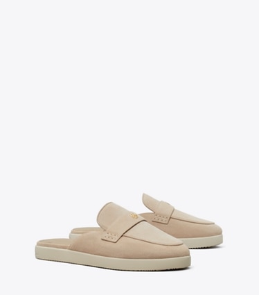 Tory Burch designer loafers Ballet Sport Pantolette in SAHARA angle