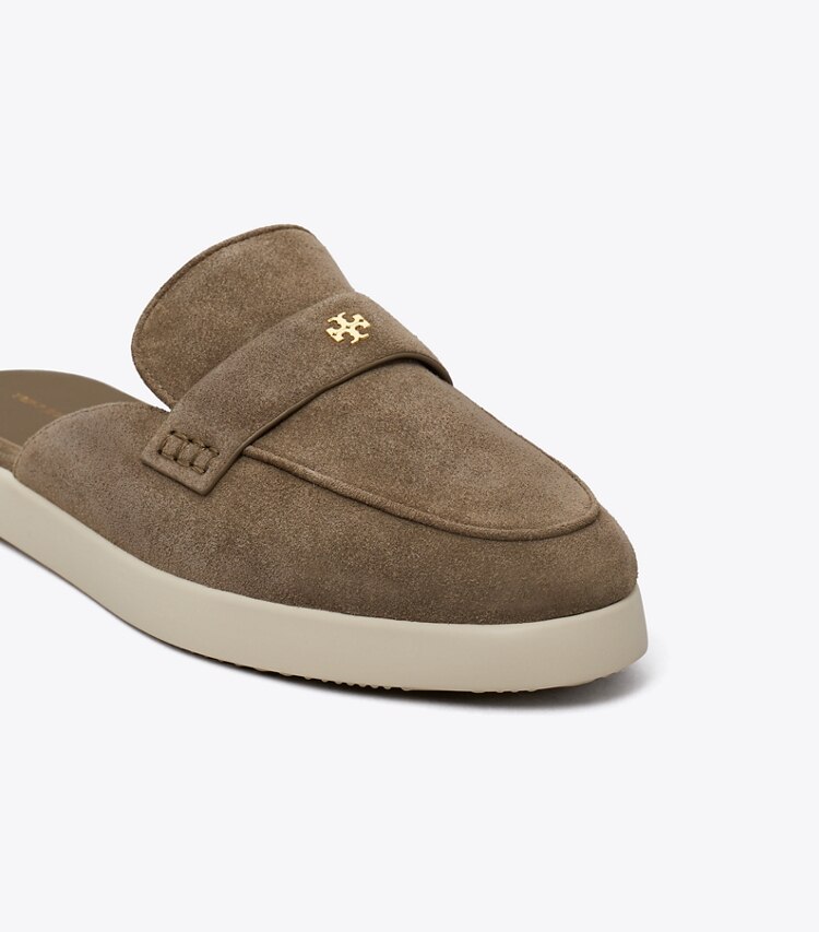 Tory Burch designer loafers Ballet Sport Pantolette in TOASTED SESAME detail