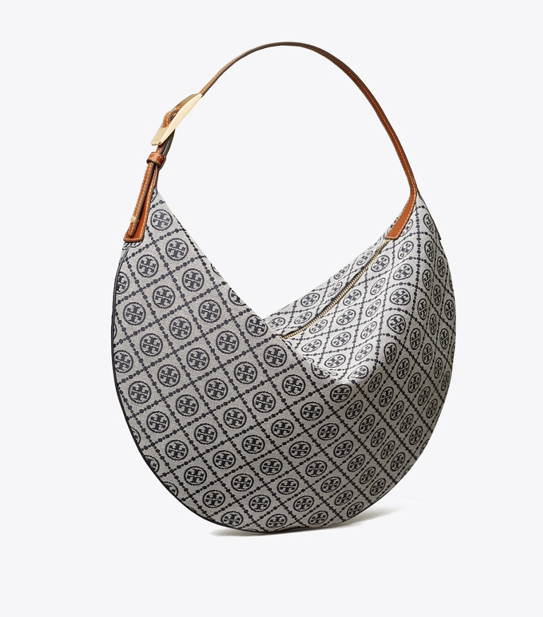 Tory Burch designer hobo bags Balloon Bag mit T-Monogramm in Tory Navy angle