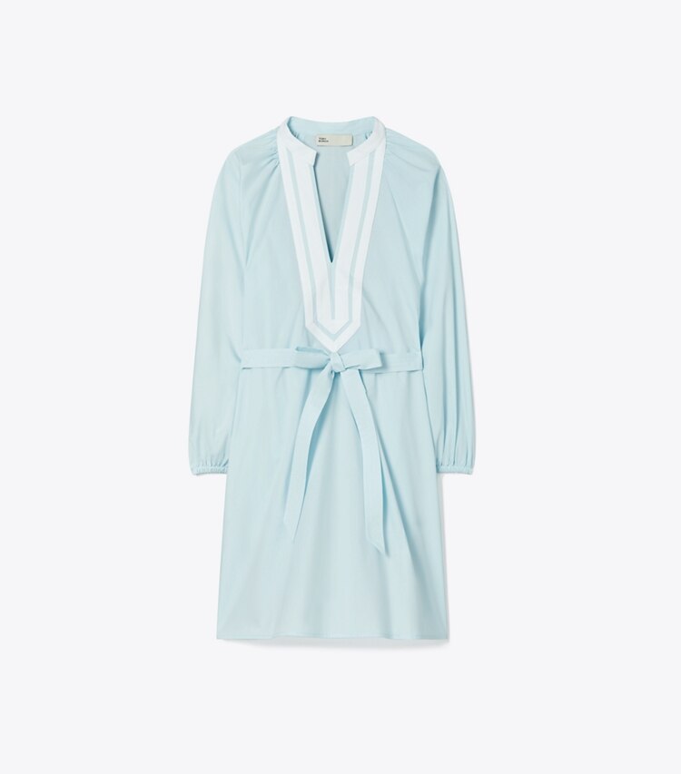 Tory Burch designer カバーアップ バルーンスリーブ コットン チュニックドレス in Sky Blue front