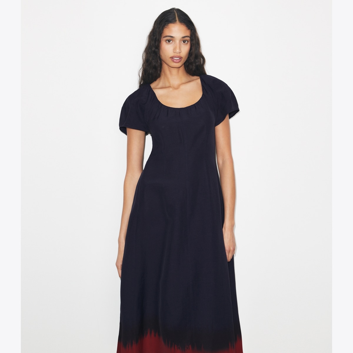 BALLOON SLEEVE VISCOSE DRESS - thumbnail 5