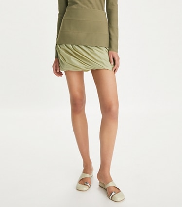 Tory Burch designer bottoms Bandage Skirt in Sheer Spruce front