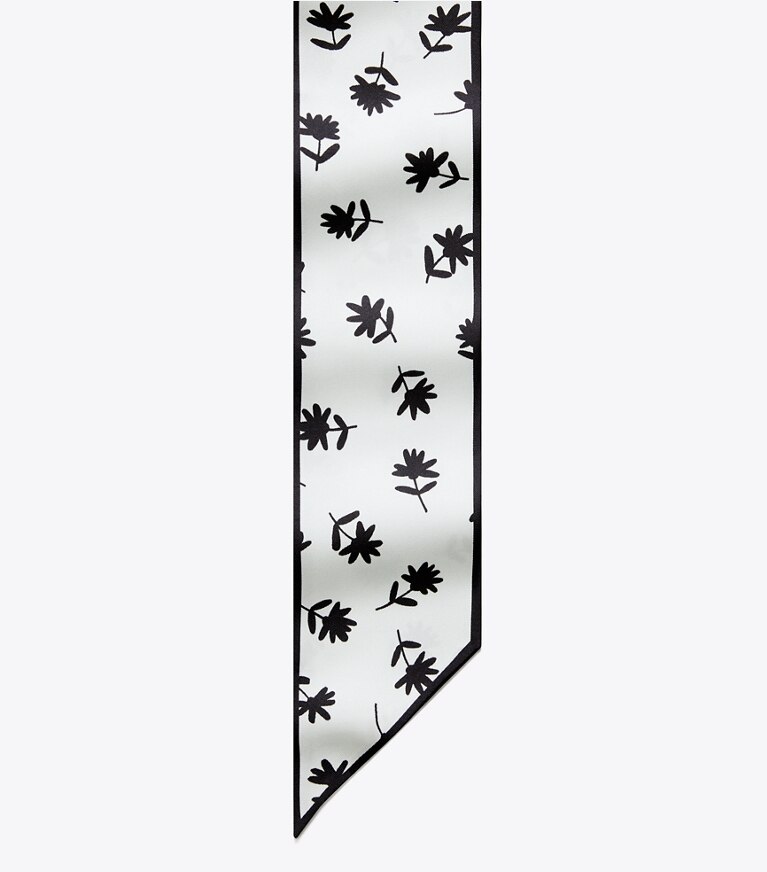 Tory Burch designer écharpes Bandeau à motif pâquerettes in Scatter Daisy Ribbon Tie - Blue dessus
