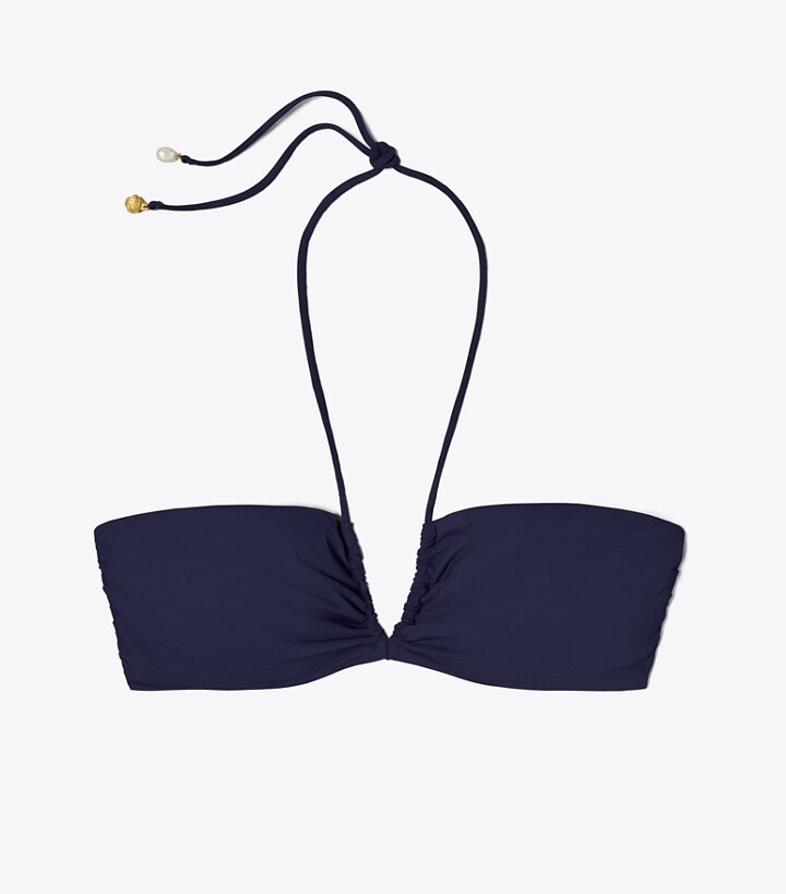 Monogram Bandeau Bikini Top in Navy