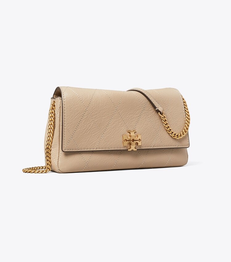 Tory Burch diseñador bolsos bandolera Bandolera acolchado con cadena Charlie en Soft Cement ángulo