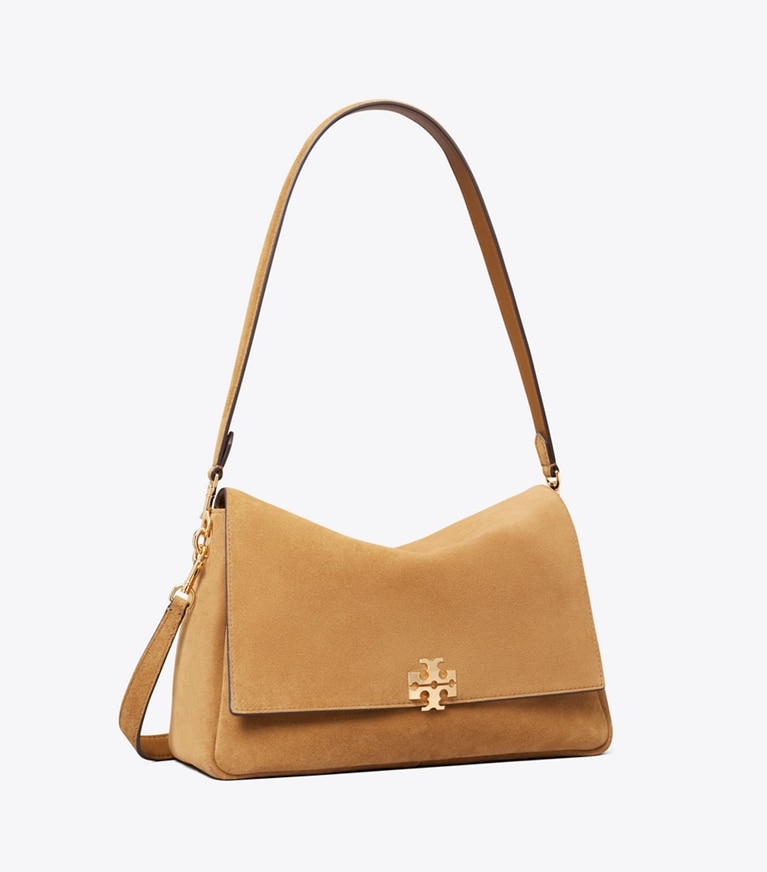 Tory Burch diseñador bolsos de hombro Bandolera Charlie de ante en Toffee ángulo