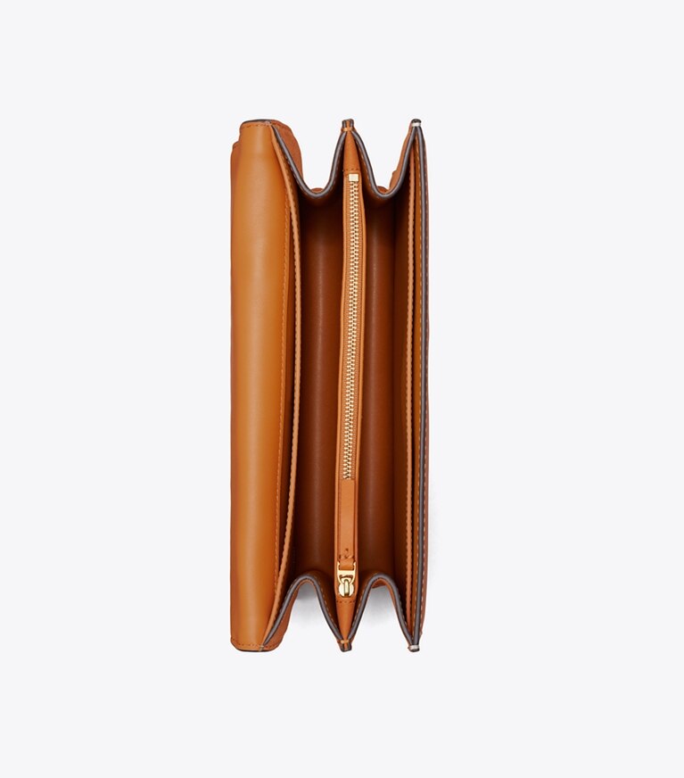 Tory Burch diseñador bolsos de hombro Bandolera con monograma de T de jacquard bordado en Hazel desde arriba