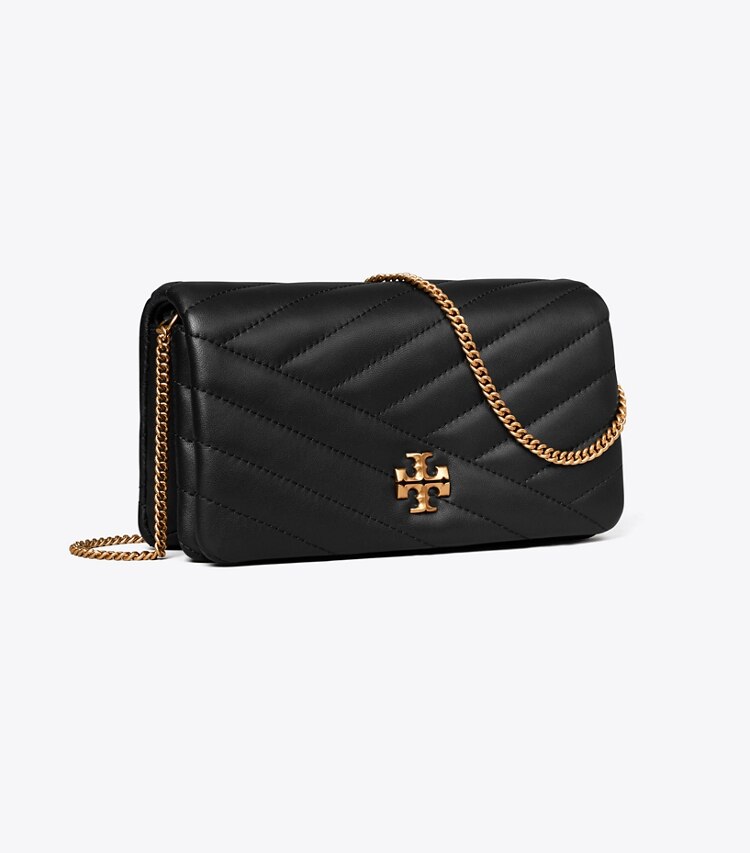 Tory Burch diseñador bolsos bandolera Bandolera de chevrón Kira en Black ángulo