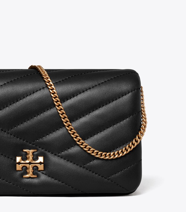 Tory Burch diseñador bolsos bandolera Bandolera de chevrón Kira en Black detalle