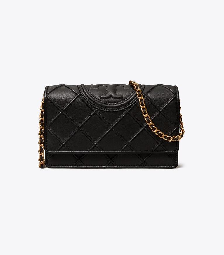 Tory Burch diseñador bolsos bandolera Bandolera Fleming en Black frente