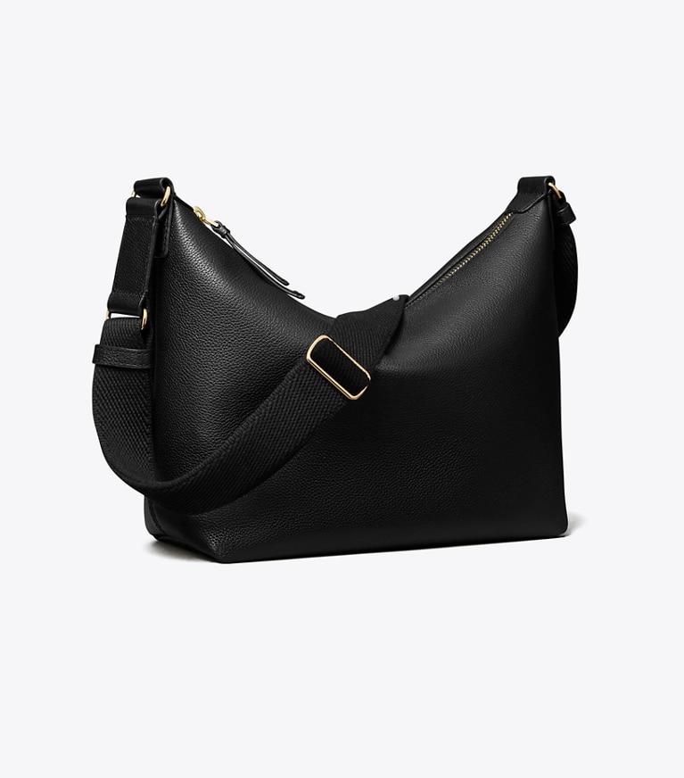 Tory Burch diseñador bolsos bandolera Bandolera holgada de piel en Black ángulo