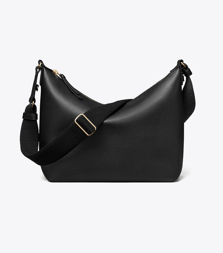Tory Burch diseñador bolsos bandolera Bandolera holgada de piel en Black frente