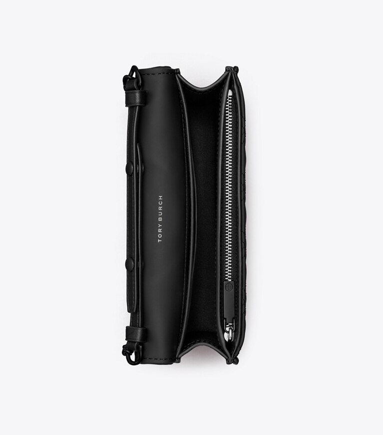 Tory Burch diseñador bolsos bandolera Bandolera mate Fleming en Black desde arriba