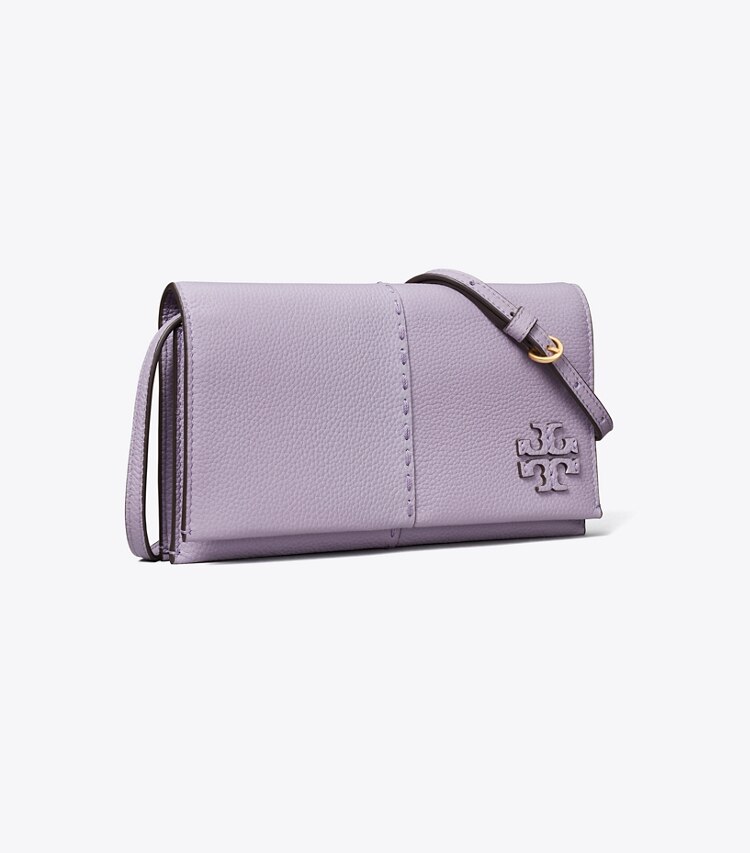 Tory Burch diseñador bolsos bandolera Bandolera McGraw Wallet en Thistle ángulo
