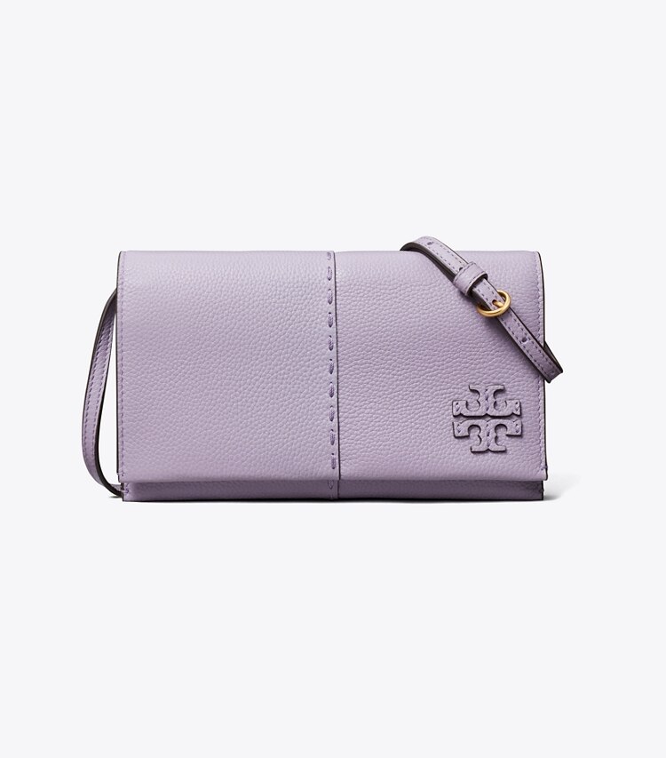 Tory Burch diseñador bolsos bandolera Bandolera McGraw Wallet en Thistle frontal
