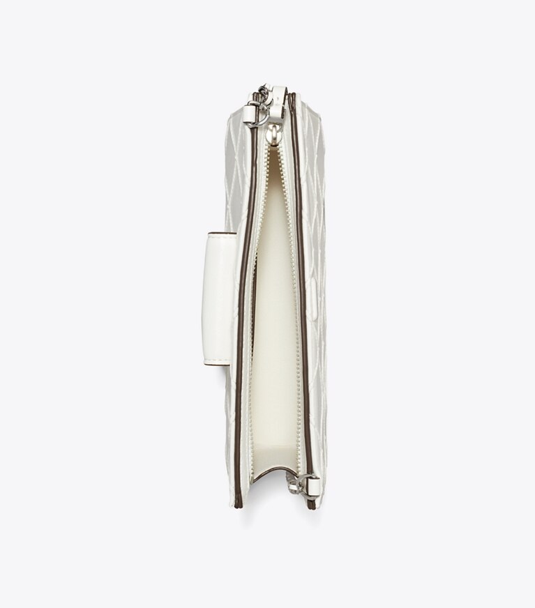 Tory Burch diseñador bolsos bandolera Bandolera Mini Fleming en Blanc vista superior