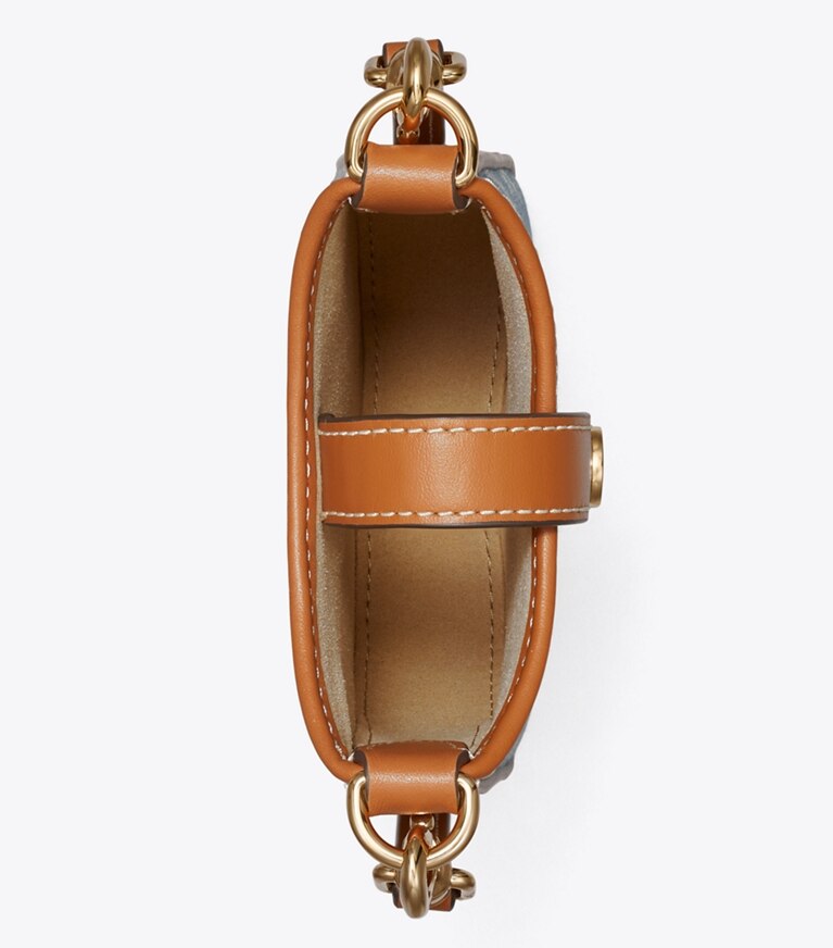 Tory Burch diseñador minibolsos Bandolera para teléfono de mezclilla con monograma en T en Multi vista superior