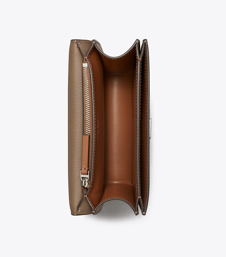 Tory Burch diseñador bolsos de hombro Bandolera pequeña convertible Eleanor en Wild Mushroom desde arriba