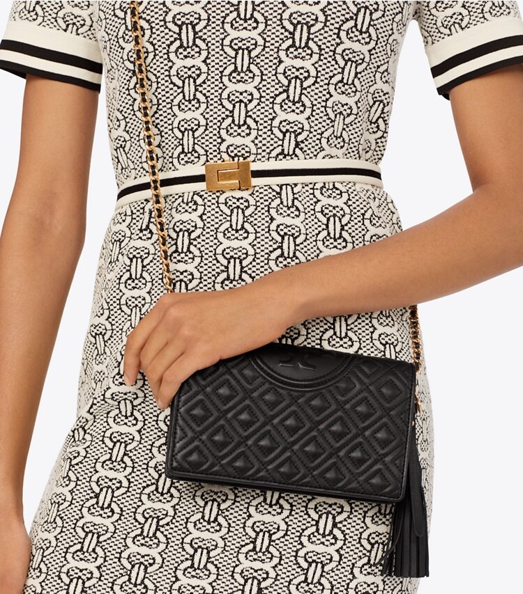 Tory Burch diseñador minibolsos Bandolera tipo cartera Fleming en Black accesorio en modelo