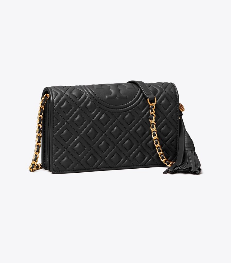 Tory Burch diseñador minibolsos Bandolera tipo cartera Fleming en Black ángulo