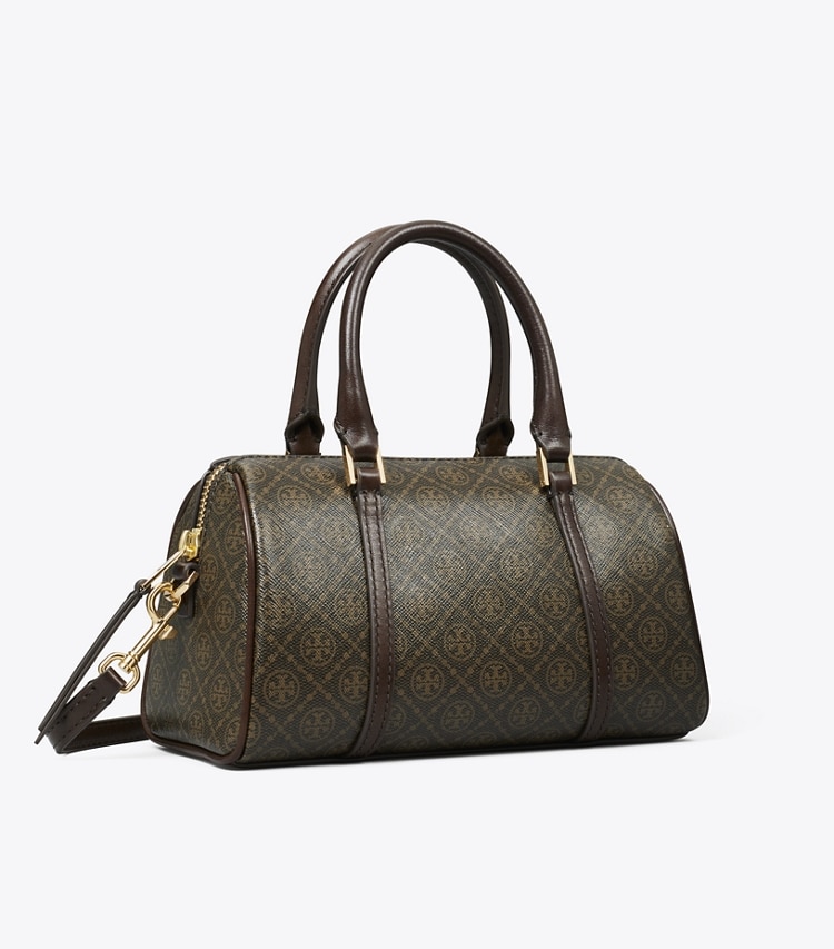 Tory Burch designer borse a spalla Barrel bag T Monogram Petite in tela rivestita in French Press angle