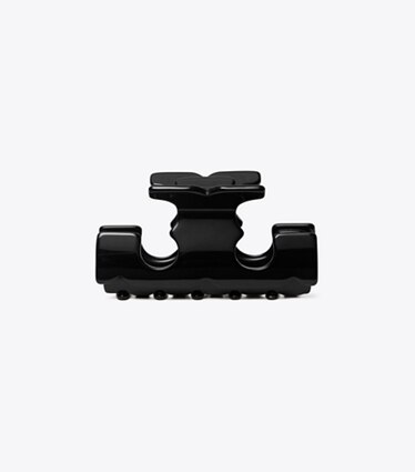 Tory Burch designer épingles à cheveux Barrette Icon dans Black de face
