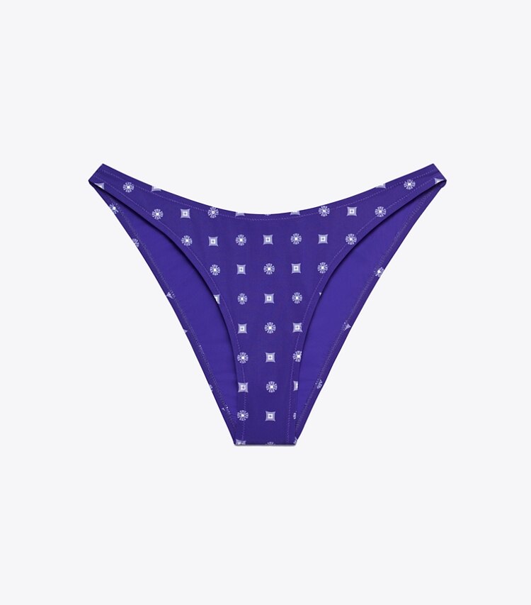 Tory Burch designer deux pieces Bas de bikini échancré in Ballpoint Ink Nothing Ditsy front
