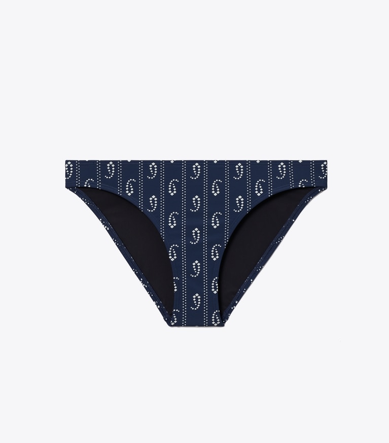 Tory Burch designer deux pieces Bas de bikini taille basse in Blue Paisley front