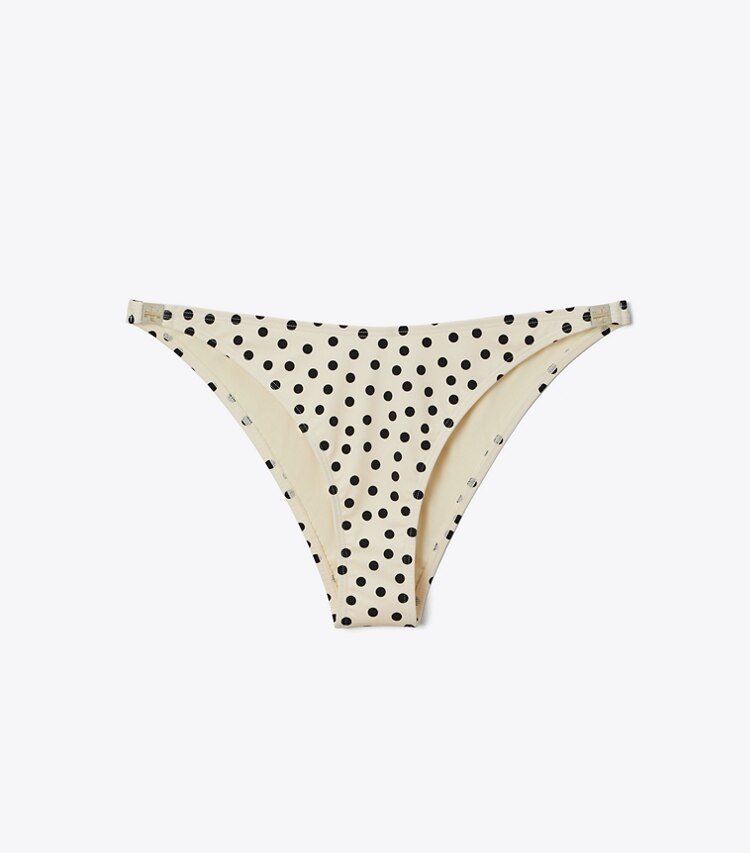 Tory Burch designer deux pieces Bas de bikini uni dans Cream Dot de face