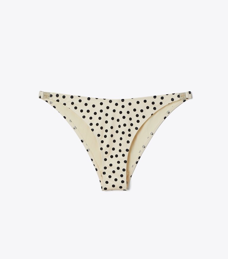 Tory Burch designer deux pieces Bas de bikini uni dans Cream Dot de face