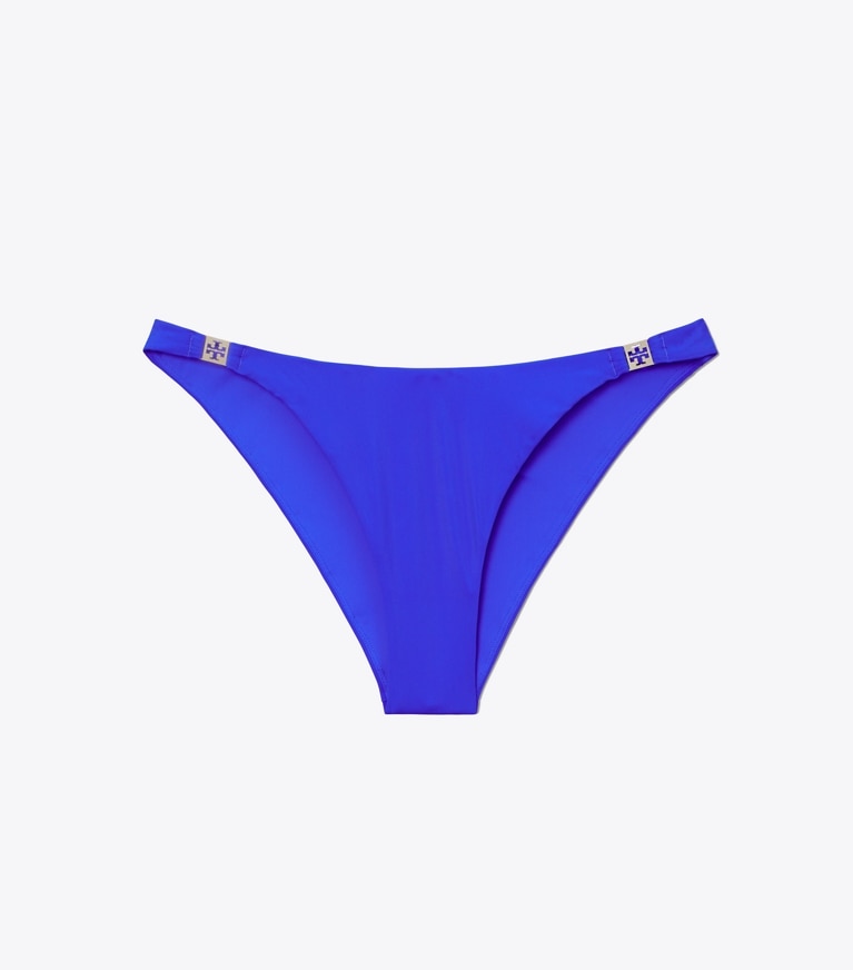 Tory Burch designer deux pieces Bas de bikini uni in Bright Blue front