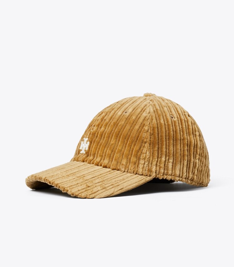 Tory Burch designer mützen Baseballmütze aus Kordsamt in Cornmeal angle