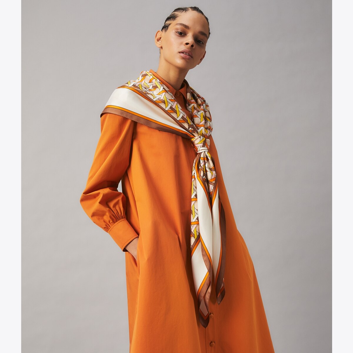 Basket-Weave Logo Oversized Square Scarf: Women's Designer
