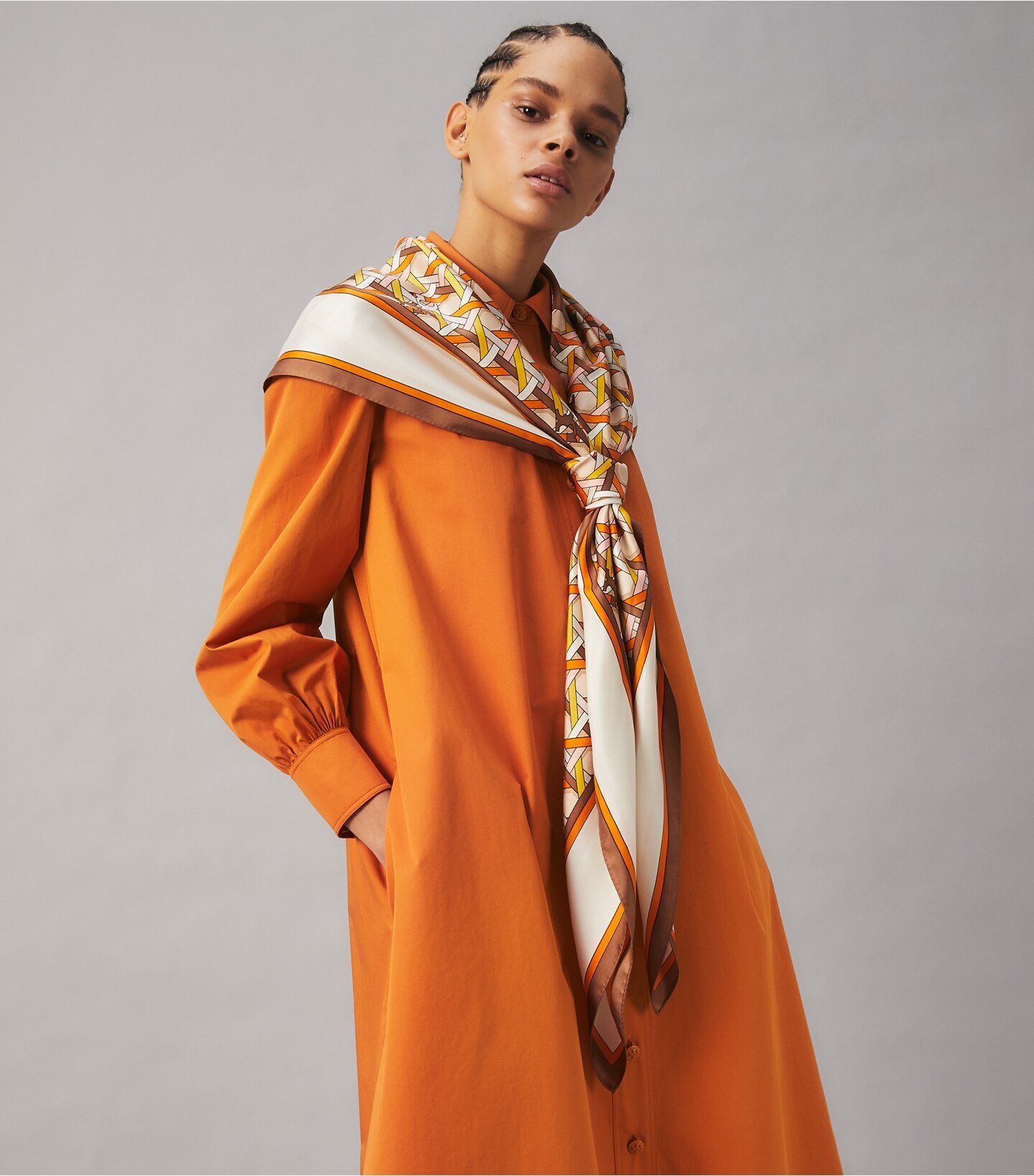 Basket-Weave Logo Oversized Square Scarf