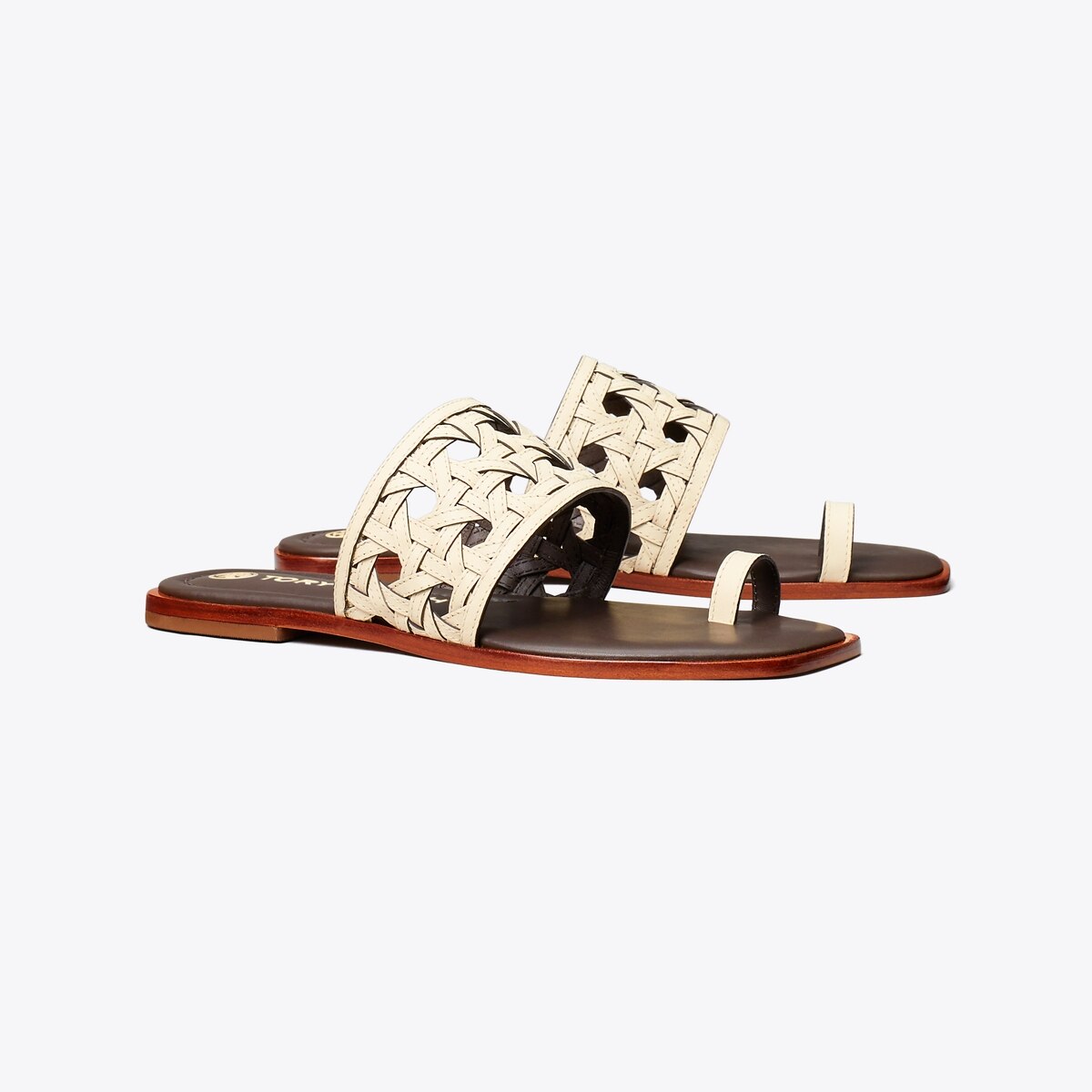 tory burch basket weave slide