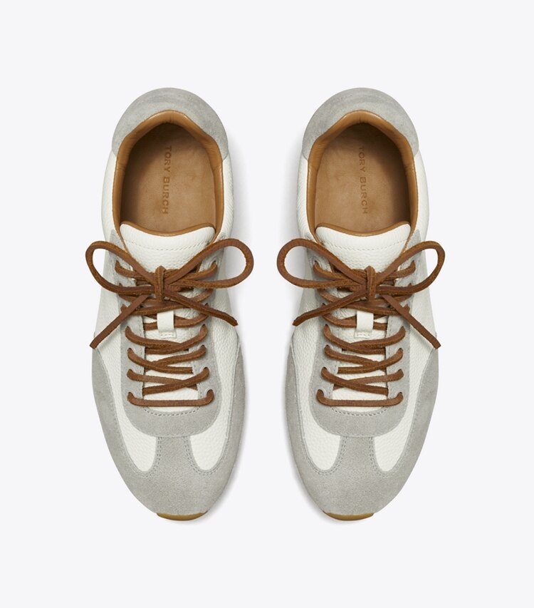 Tory Burch designer baskets Baskets Field in BLANC / LOUTRE GRAY dessus
