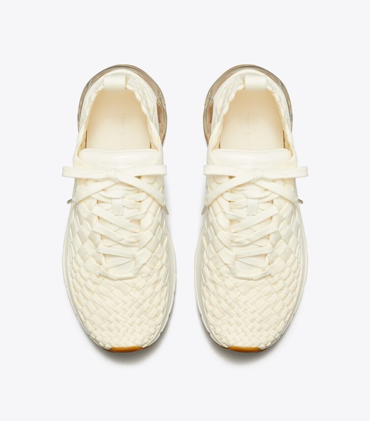 Tory Burch designer baskets Baskets Good Luck en cuir tressé in NEW IVORY dessus