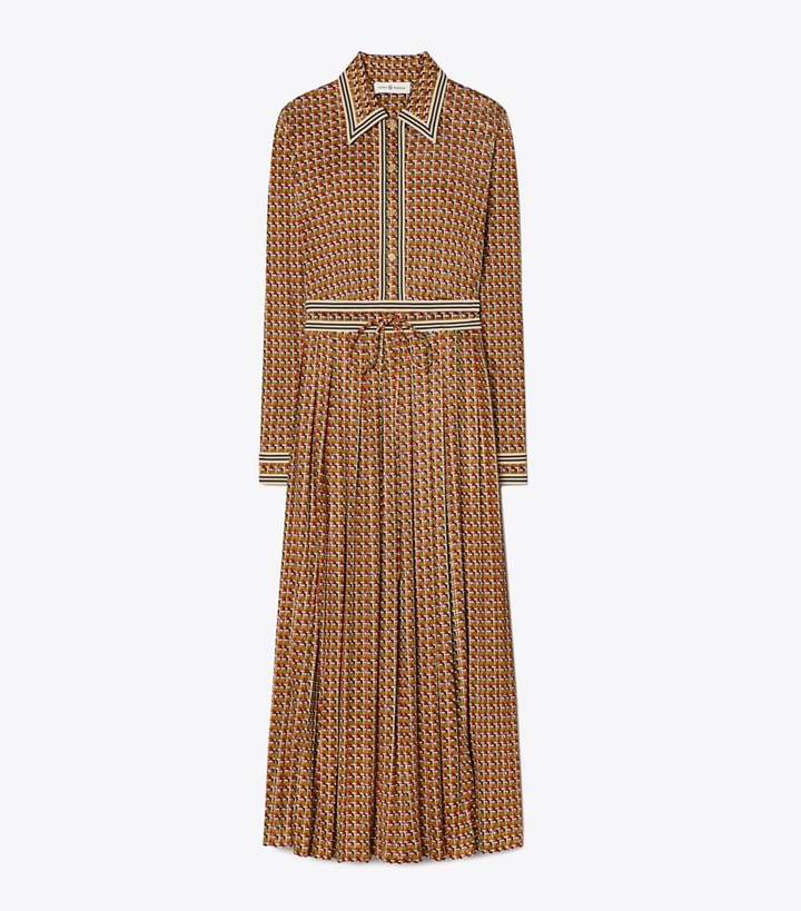 Basketweave Silky Knit Polo Dress: Women's Designer Dresses | Tory Burch