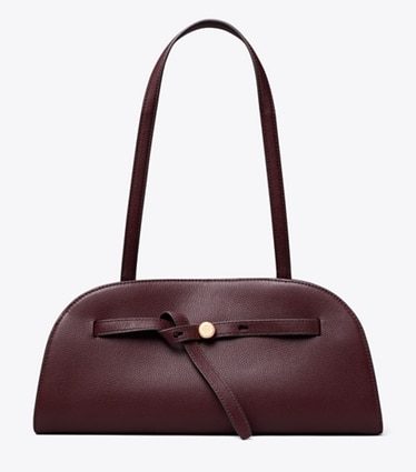 Tory Burch designer sacs porté épaule Bauletto East-West Romy in Dark Carmine front