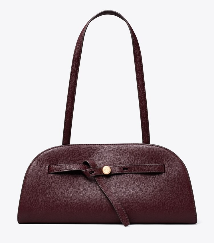 Tory Burch designer sacs porté épaule Bauletto East-West Romy in Dark Carmine front