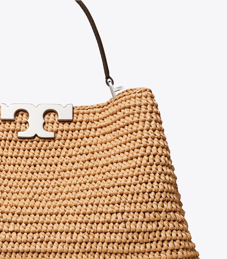 Tory Burch designer bauletto Bauletto Eleanor in rafia in Honeycomb dettaglio