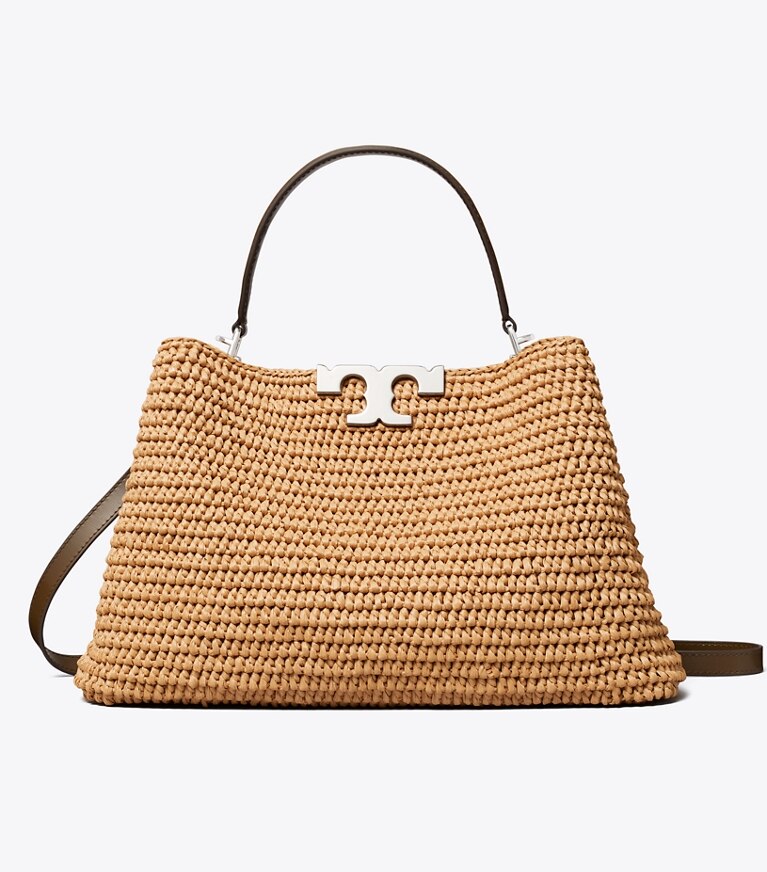 Tory Burch designer bauletto Bauletto Eleanor in rafia in Honeycomb front