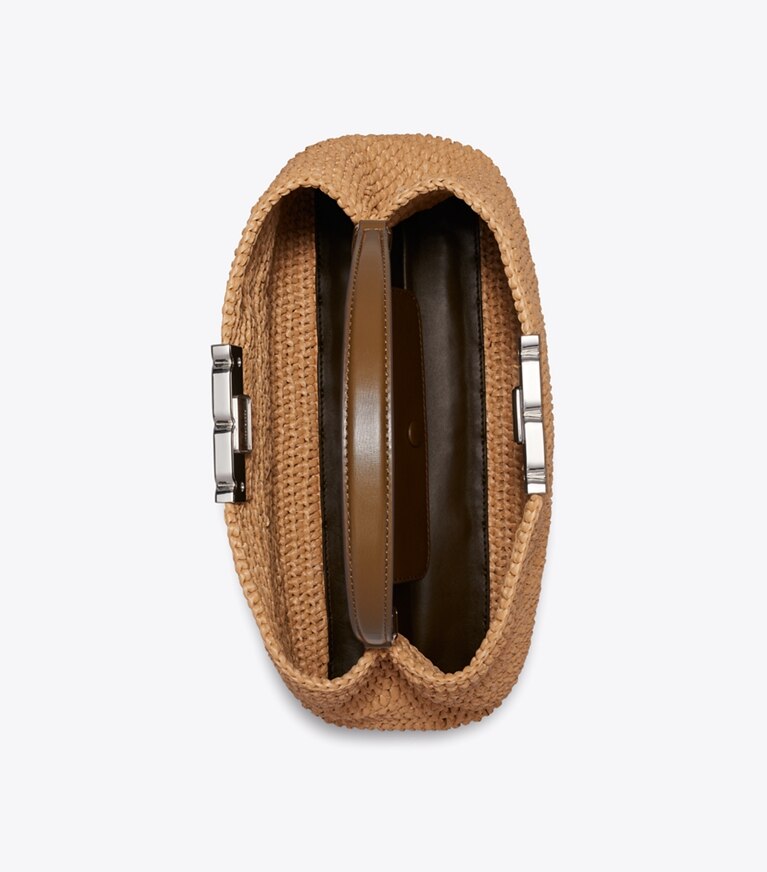 Tory Burch designer bauletto Bauletto Eleanor in rafia in Honeycomb superiore