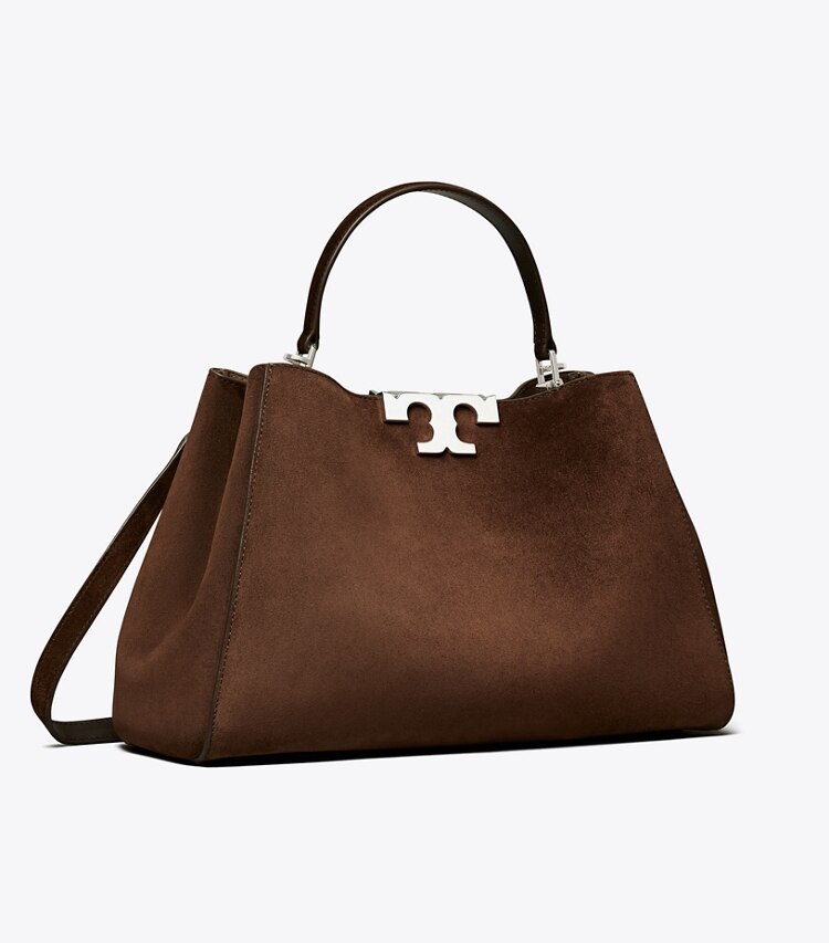 Tory Burch designer bauletto Bauletto Eleanor in suede in Dark Cocoa angle