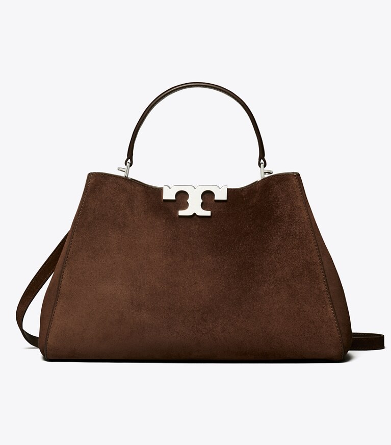 Tory Burch designer bauletto Bauletto Eleanor in suede in Dark Cocoa front