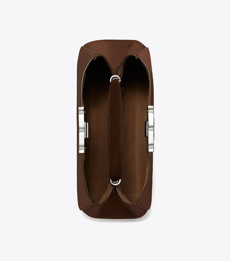 Tory Burch designer bauletto Bauletto Eleanor in suede in Dark Cocoa superiore