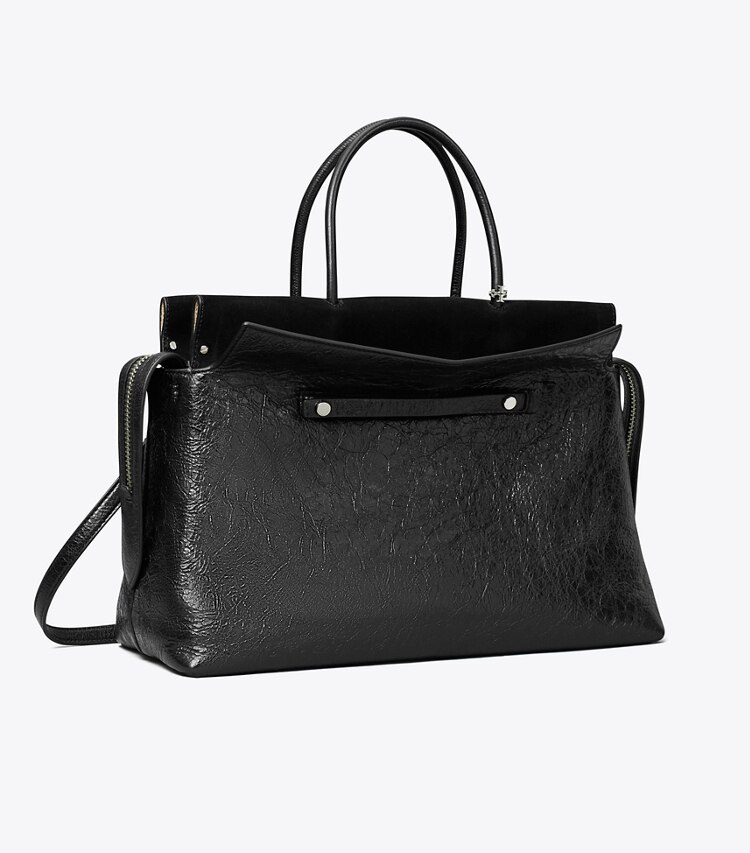 Tory Burch designer bauletto Bauletto grande Mercer effetto invecchiato in Black angle