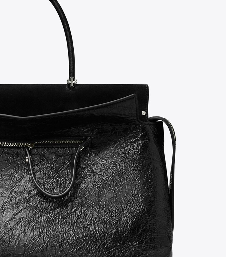 Tory Burch designer bauletto Bauletto grande Mercer effetto invecchiato in Black angle