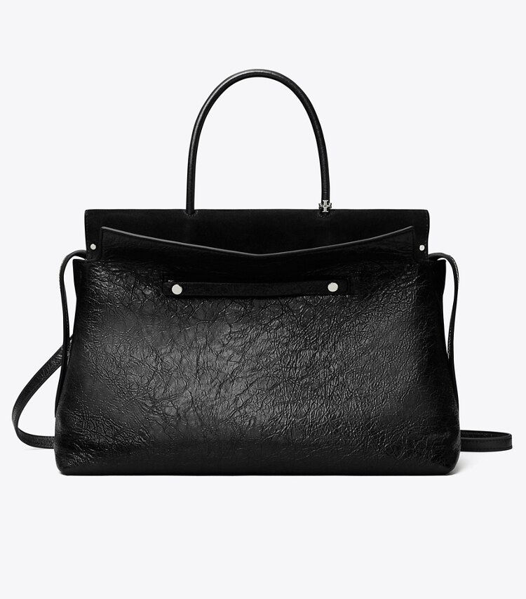 Tory Burch designer bauletto Bauletto grande Mercer effetto invecchiato in Black front