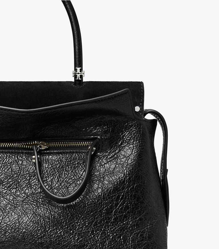 Tory Burch designer bauletto Bauletto Mercer effetto invecchiato in Black angle